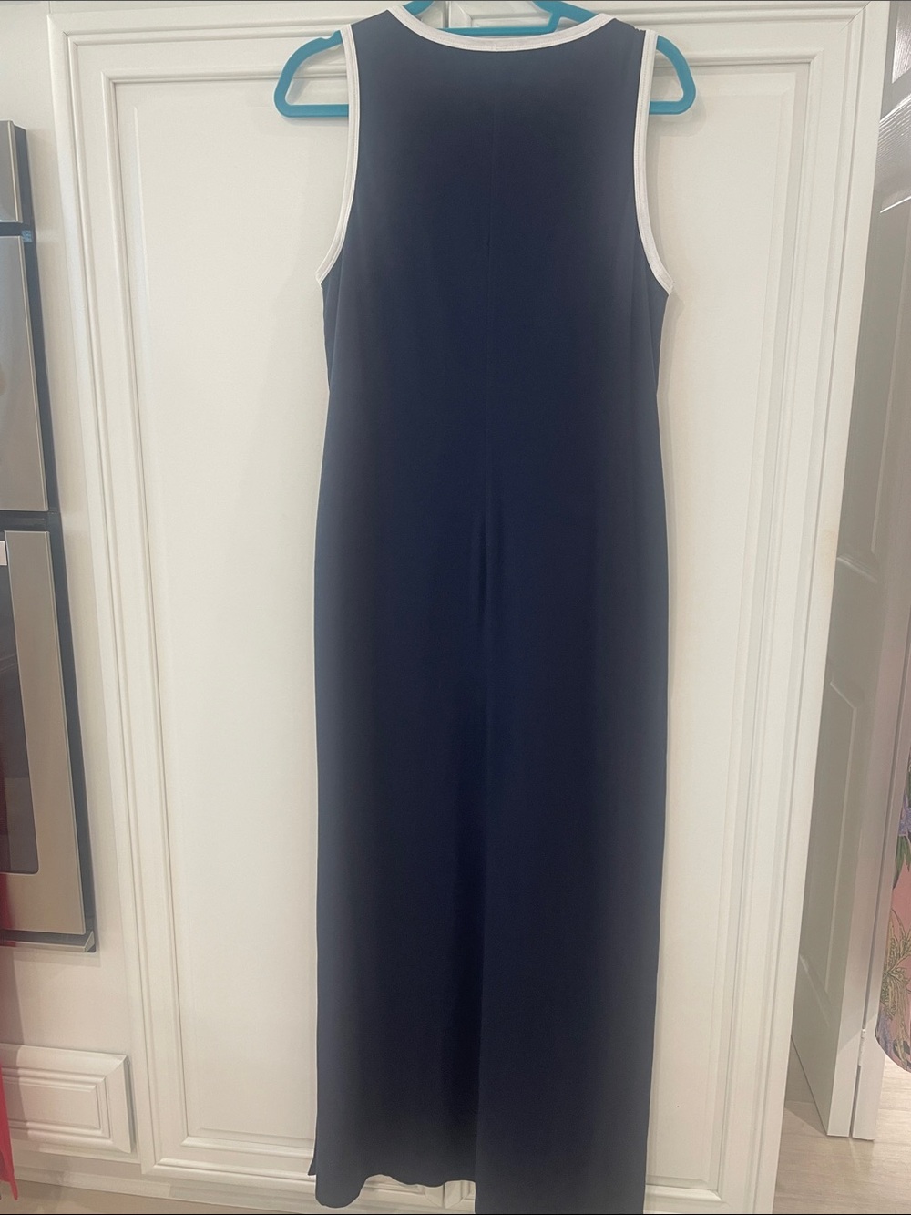 Tommy Hilfiger Navy Maxi Tank Dress with Red & White Side Stripes - Picture 4 of 6